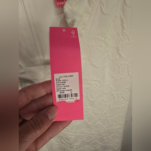 Lily Pulitzer Resort White Tisbury Knit Pucker Jacquard Shift Dress - Picture 8 of 13